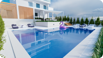 House with pool Rendering